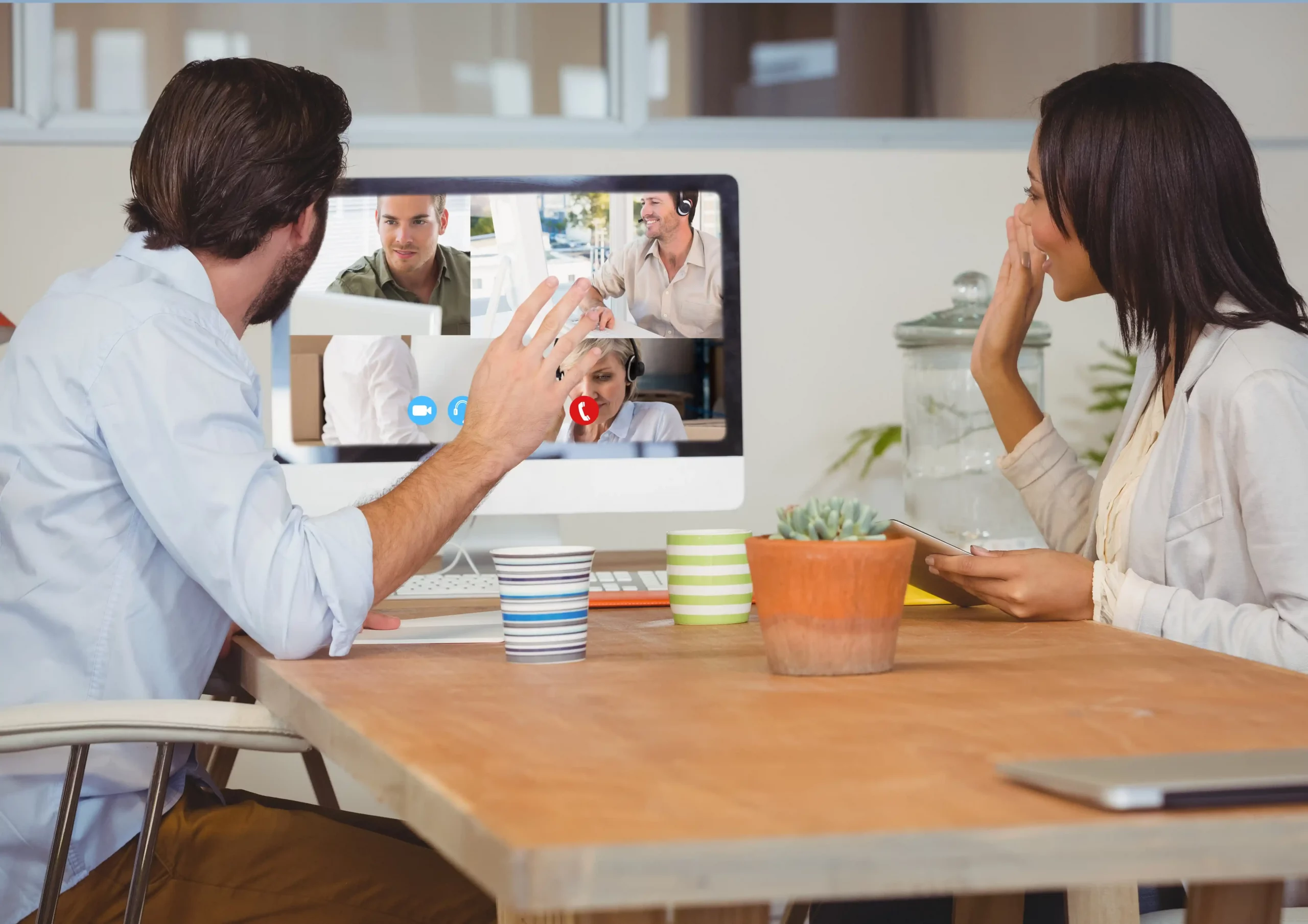 Appel en visioconférence d'une entreprise