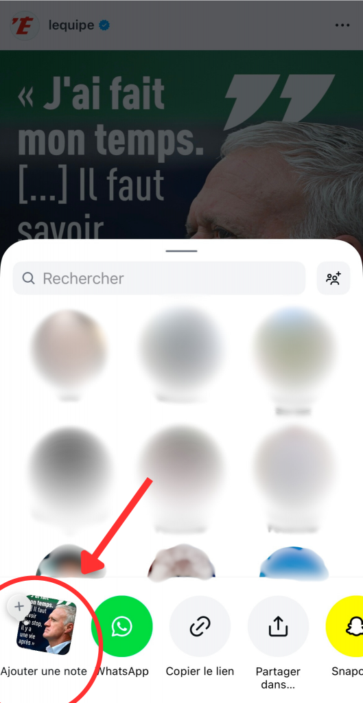 Explications pour savoir comment ajouter une note à une publication Instagram